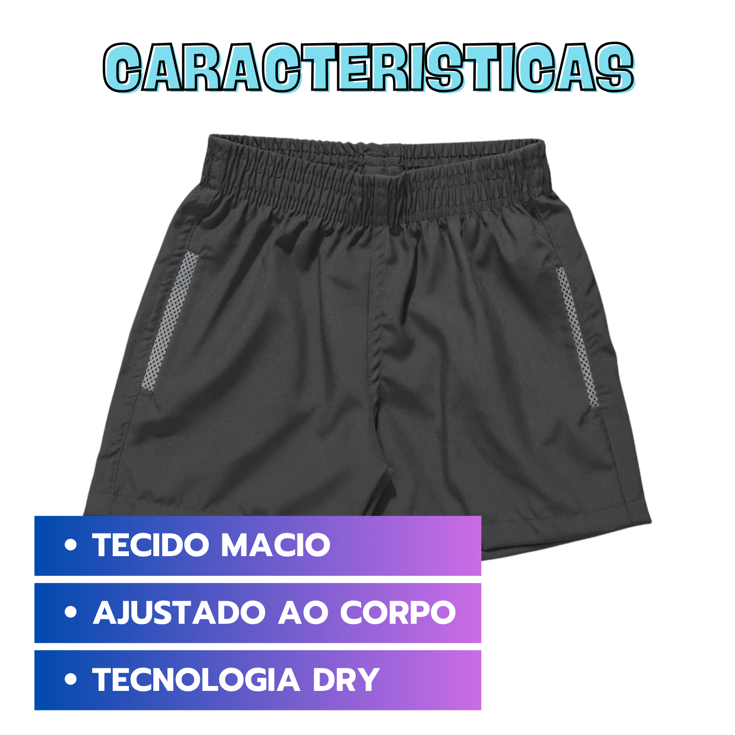 Bermuda Short Tactel Infantil com Bolso