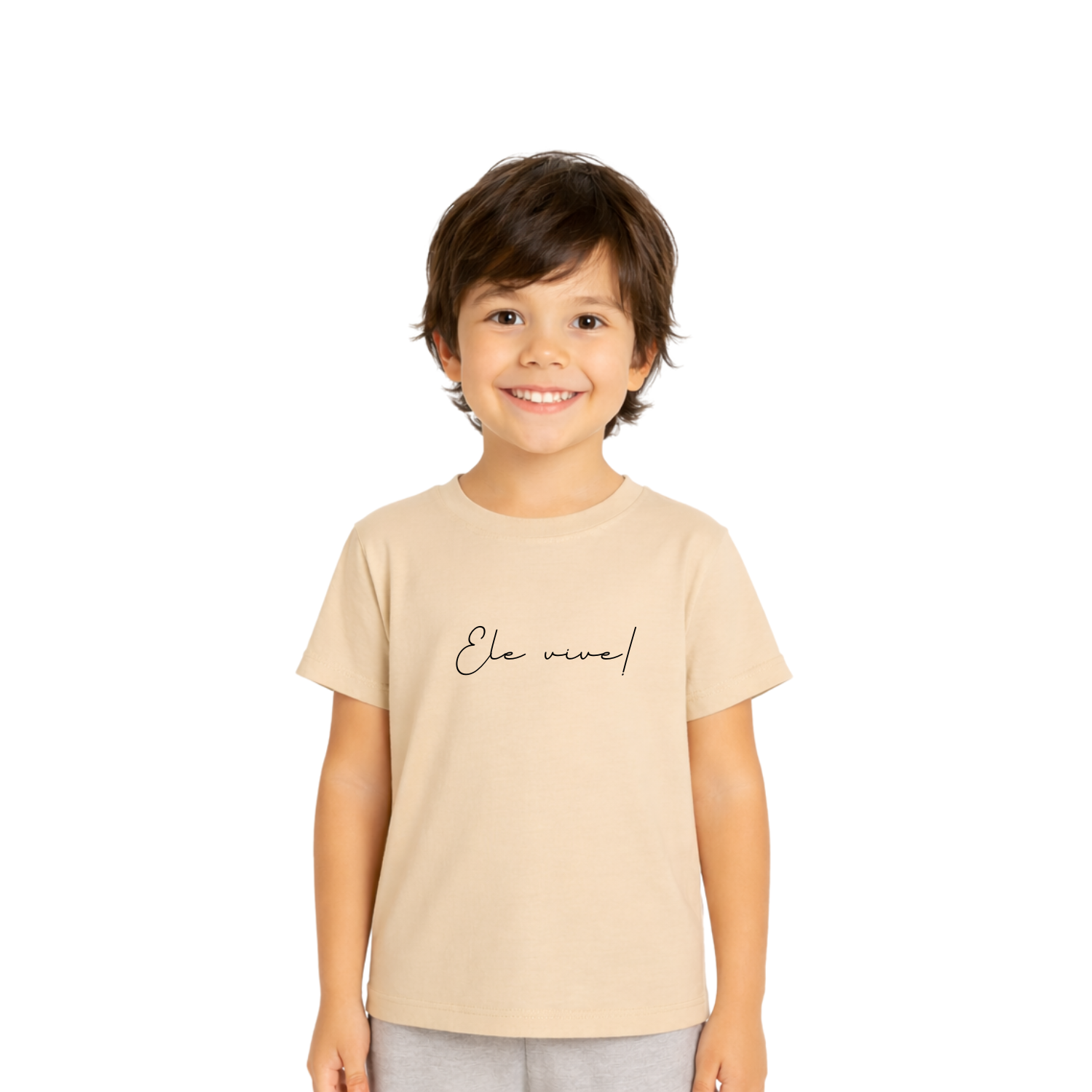Camiseta Cristã Infantil - Ele vive