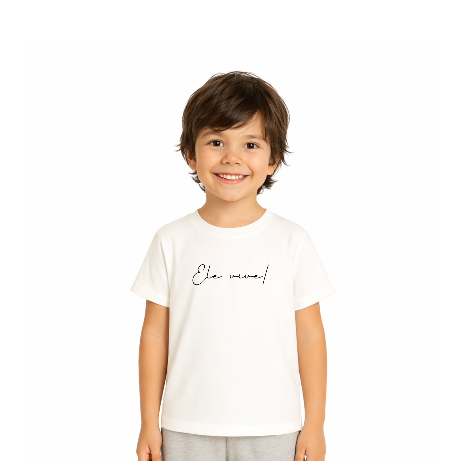 Camiseta Cristã Infantil - Ele vive