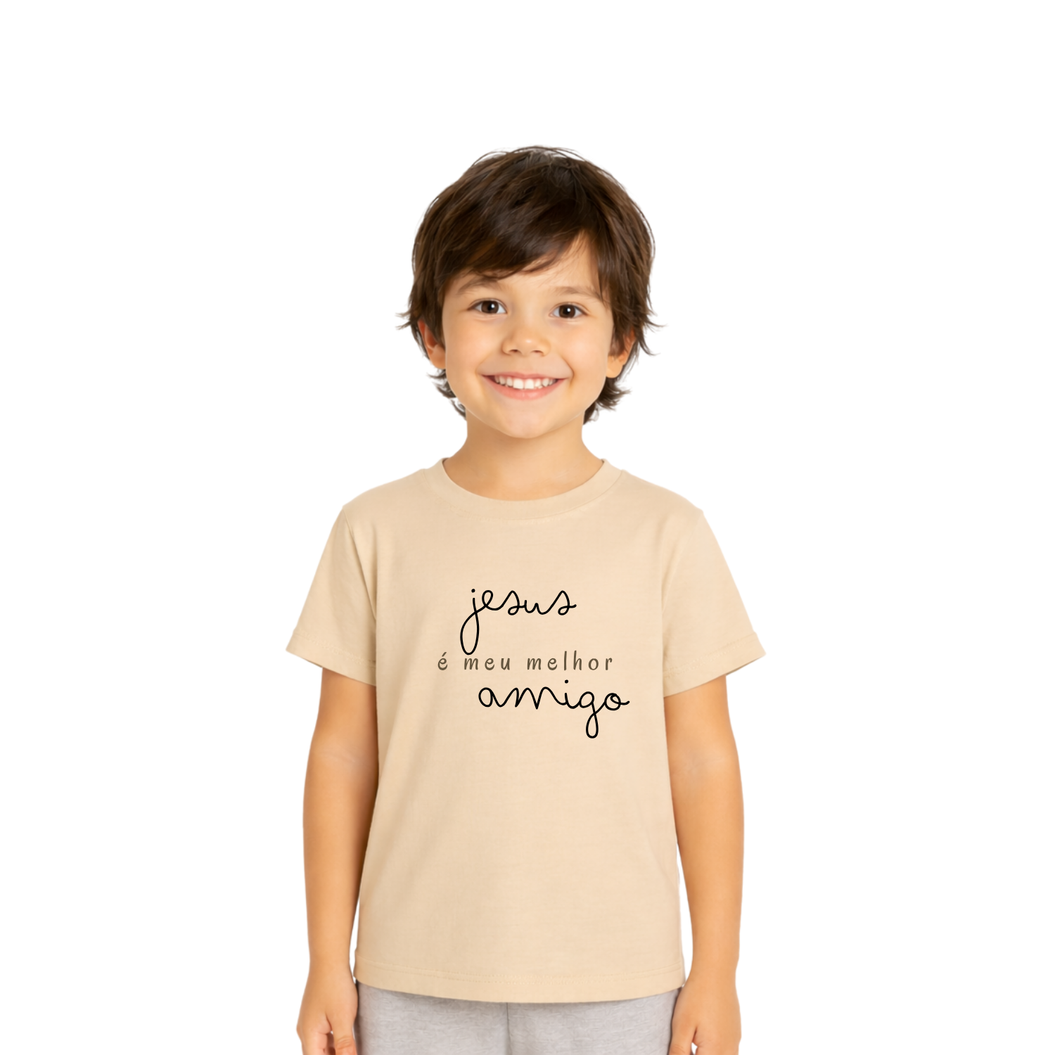 Camiseta Cristã Infantil - Jesus Melhor Amigo