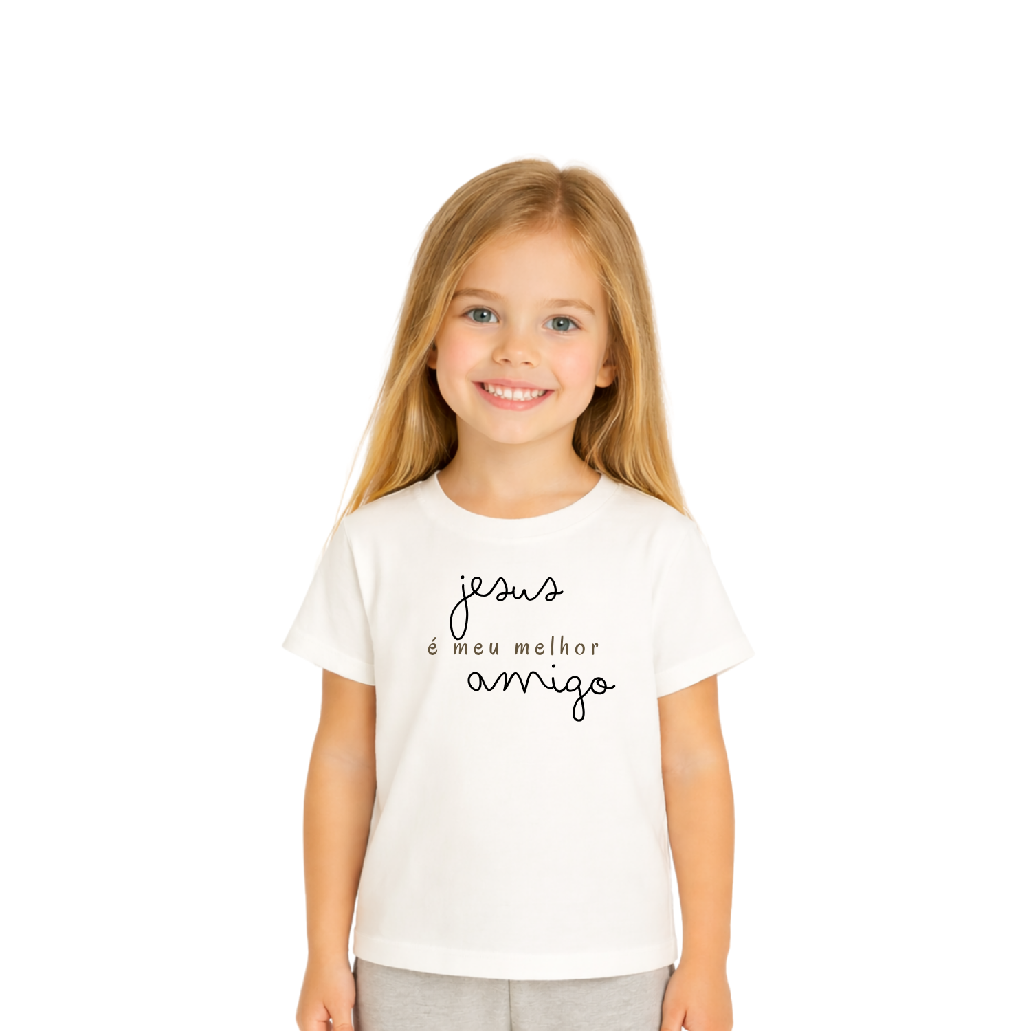 Camiseta Cristã Infantil - Jesus Melhor Amigo